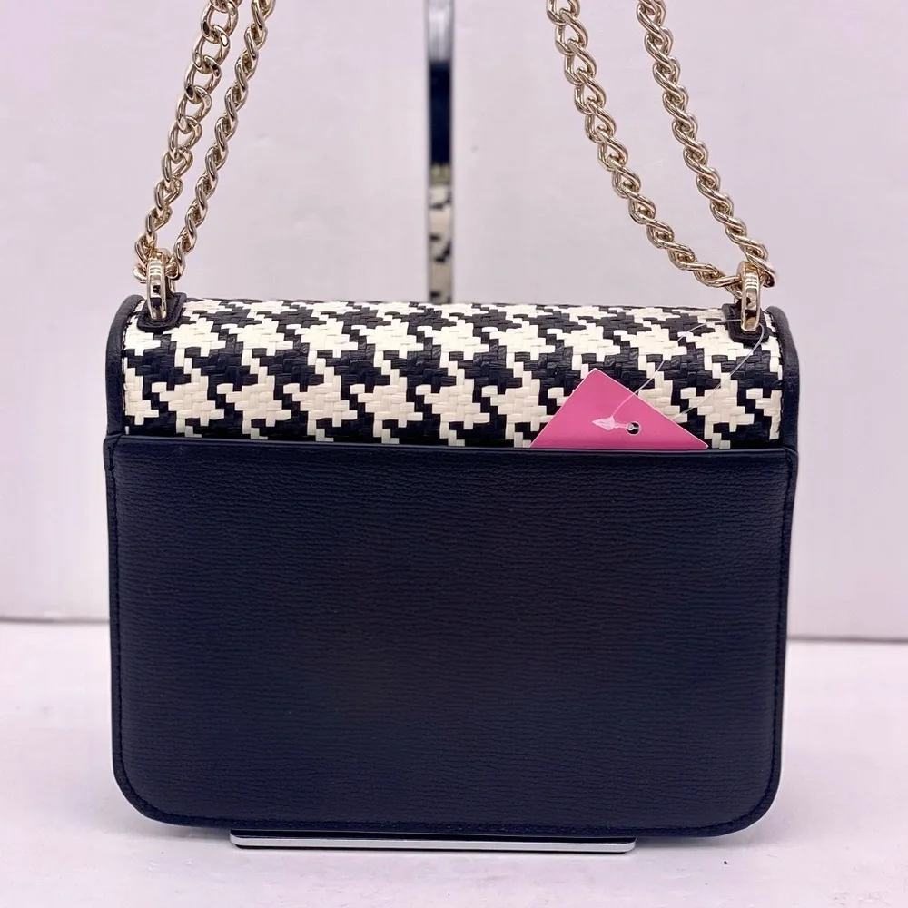 Kate Spade Remi Woven Houndstooth Flap Chain Shoulder Bag Crossbody